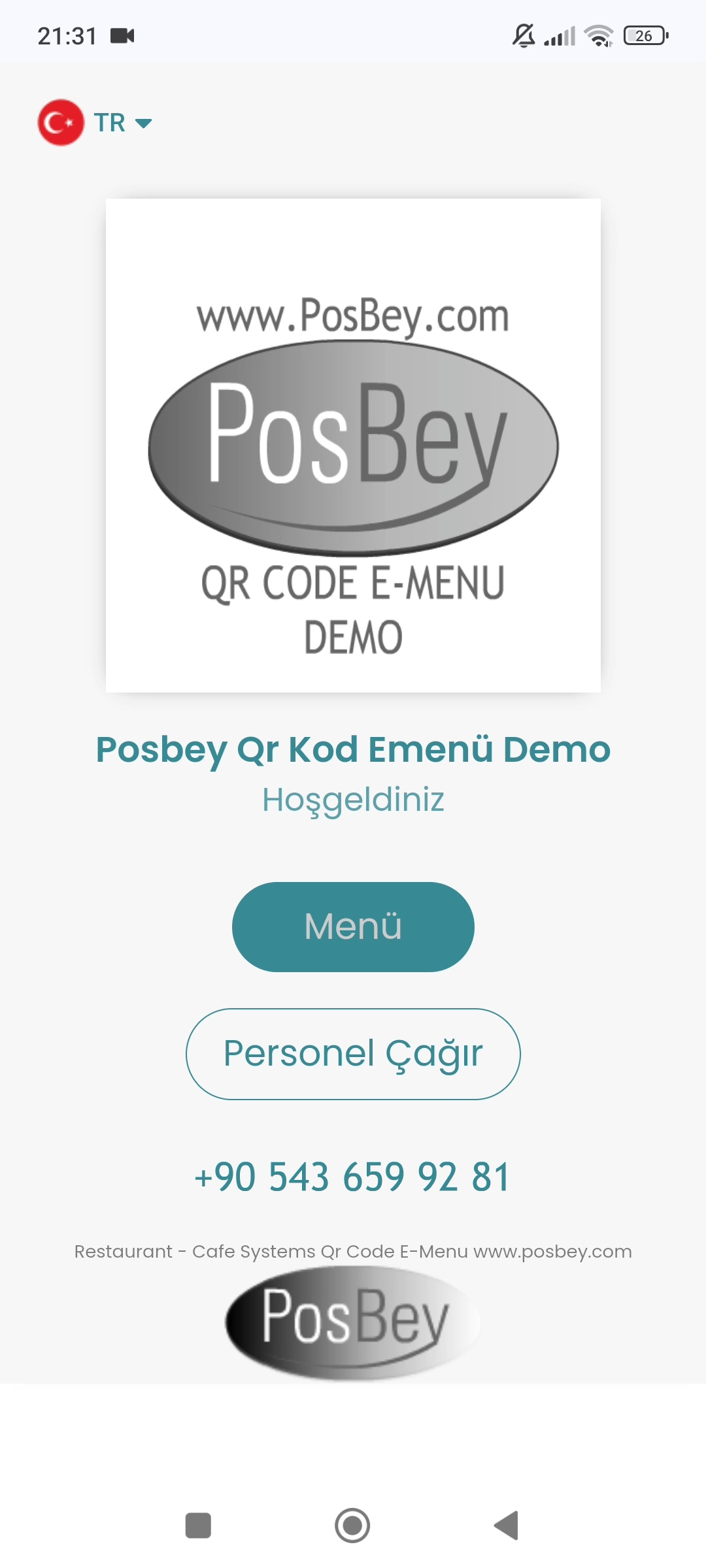 Qr Menü Demo İsteyiniz